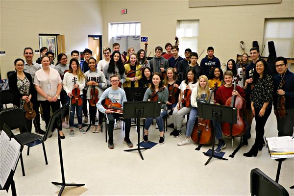 The Rustin High School Orchestra with members of the Philadelphia Orchestra 